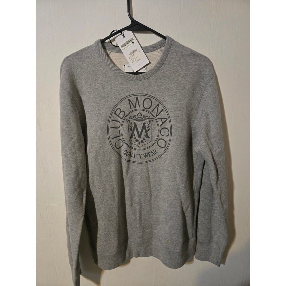 Reigning Champ x Club Monaco RC Crest Sweatshirt Grey NWT Made in Canada Small